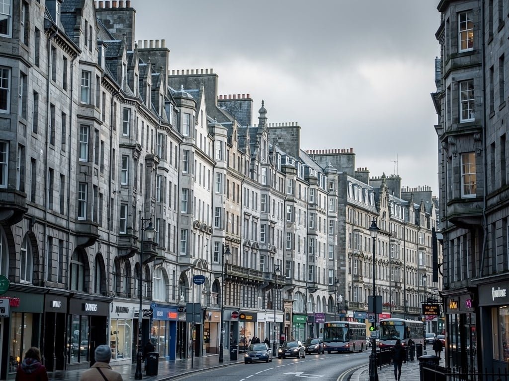 Granite buildings on Union Street Aberdeen