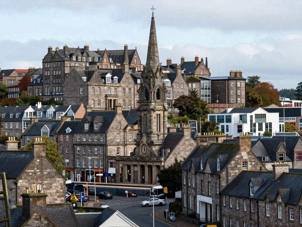 Falkirk town center and residential areas