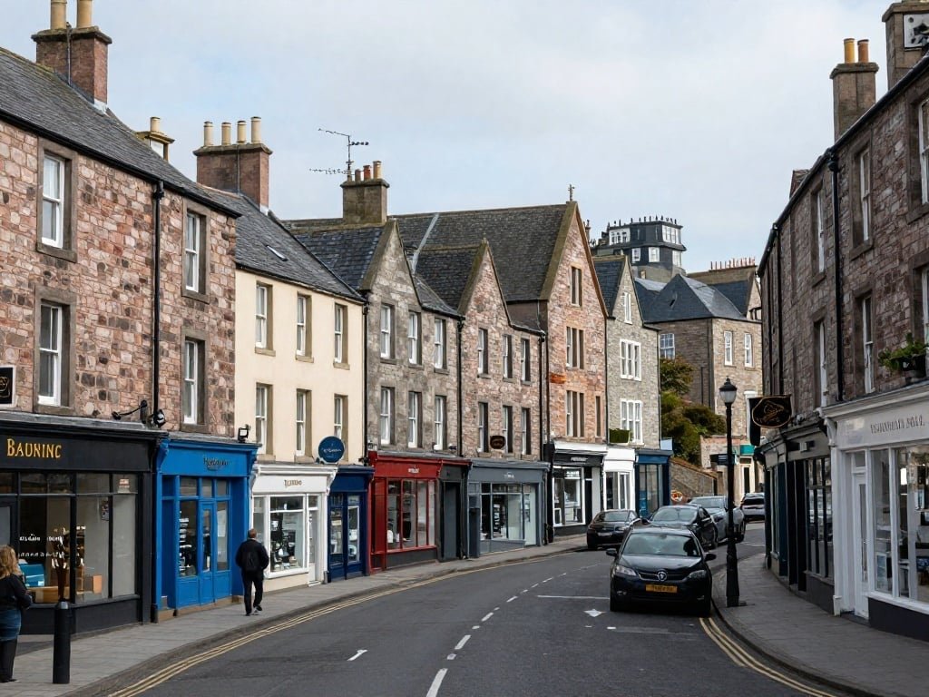 Hamilton town center and terraced houses