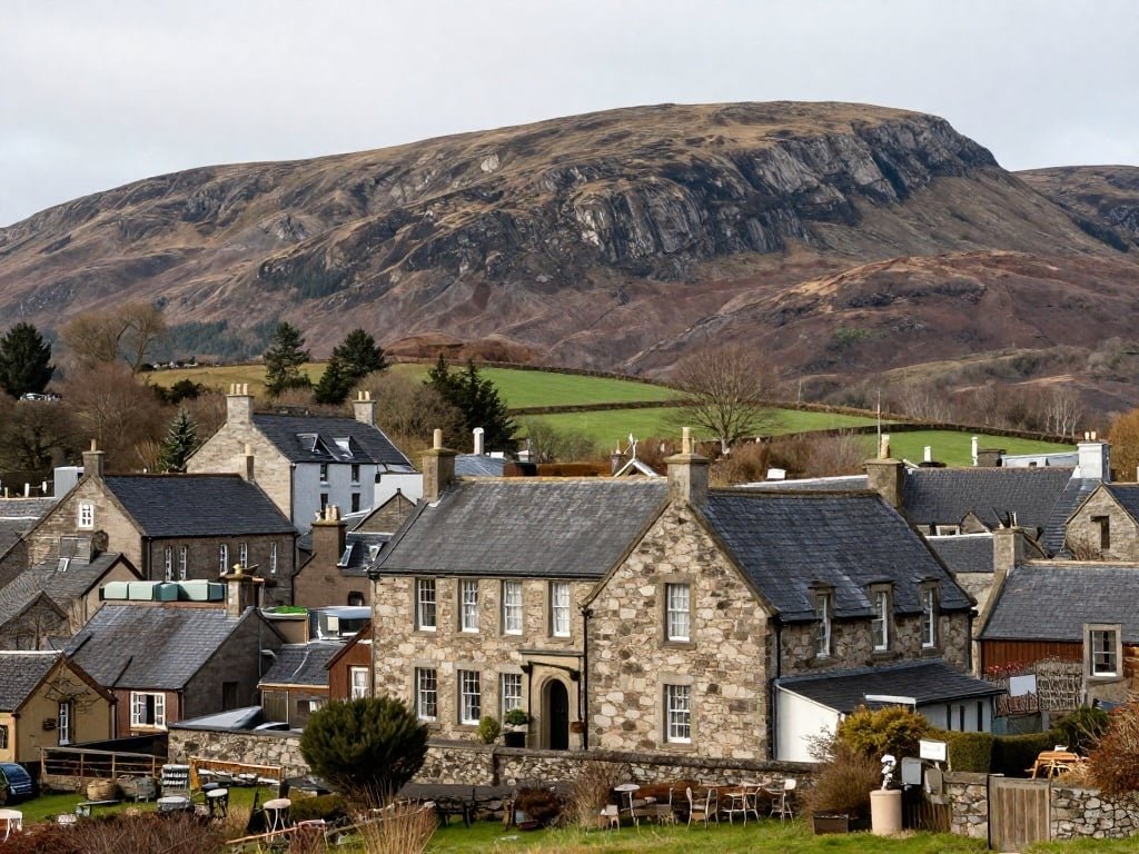 Inverness Highland town and mountain backdrop